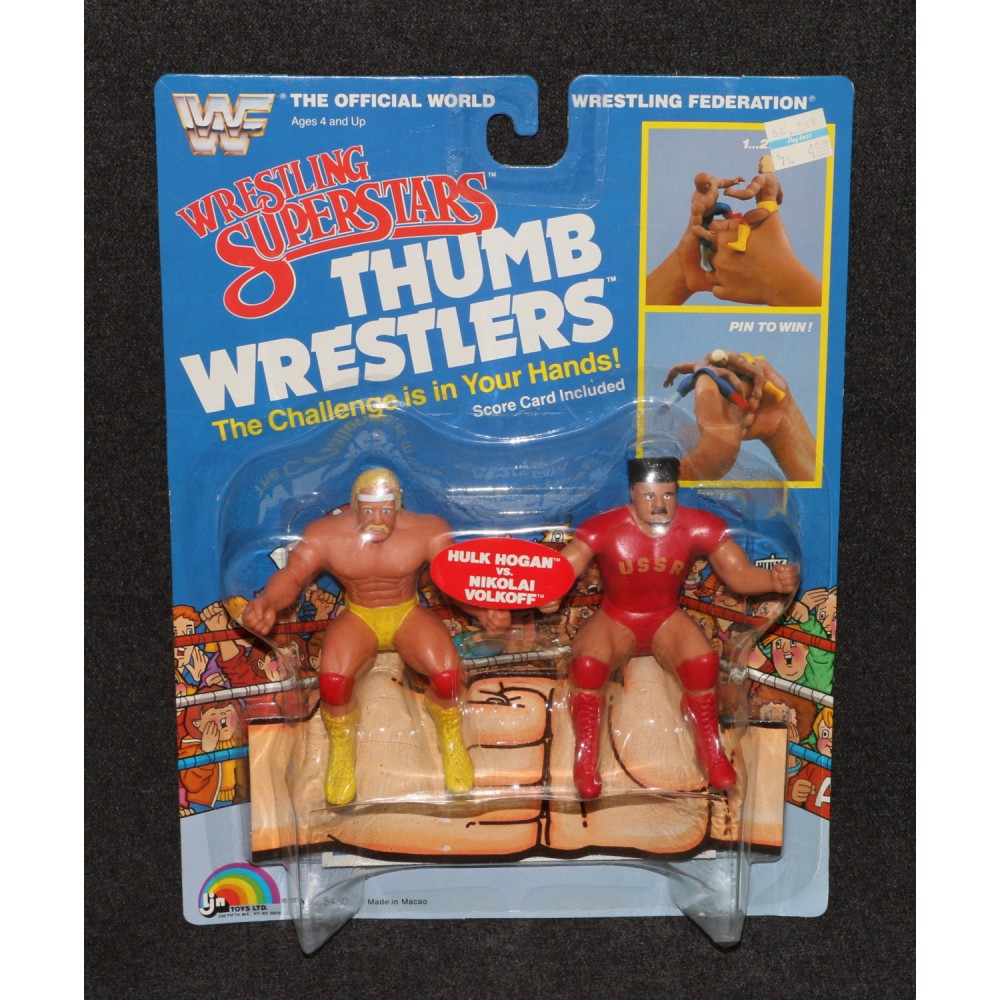 Wrestling Super Stars LJN 1985 Thumb Wrestlers Hulk Hogan v Nikoli VolKoff MOC