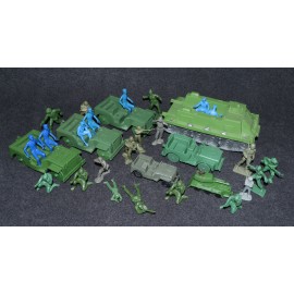 Vintage Green Army Men Blue Soldiers 1960's Tanks Jeeps Tim Mee MPC Marx Remco