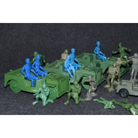 Vintage Green Army Men Blue Soldiers 1960's Tanks Jeeps Tim Mee MPC Marx Remco