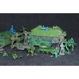 Vintage Green Army Men Blue Soldiers 1960's Tanks Jeeps Tim Mee MPC Marx Remco