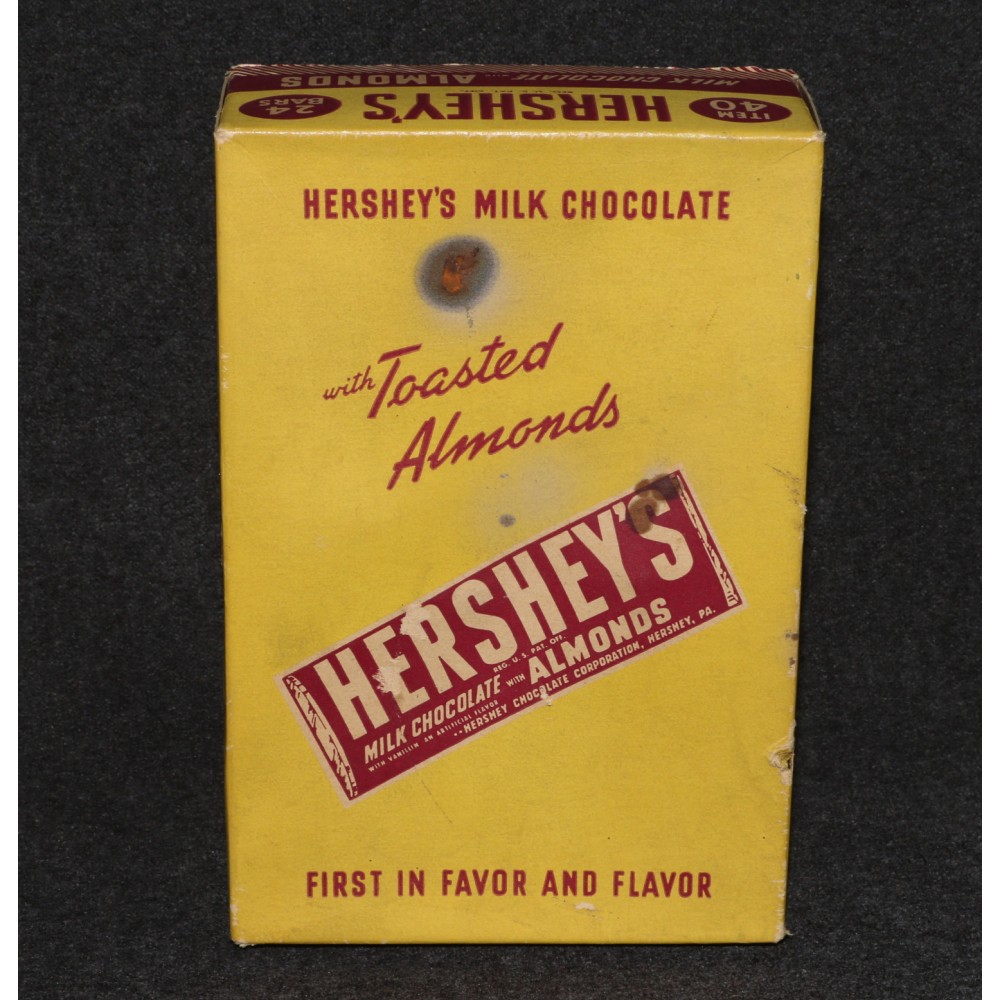 Hershey's Milk Chocolate Toasted Almonds Candy Display Box 1st in Favor 50s