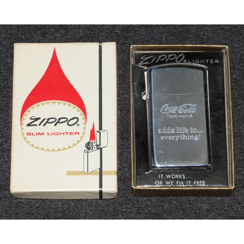 Coca-Cola Coke Zippo 1977 Adds Life to Everything Colorless Logo Lighter MIB