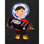 Advertising Character Display Sign 1970s Eskimo Pie Ice Cream Sticker