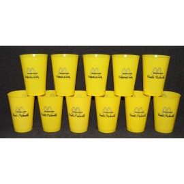 McDonald's 1978 McDonaldland Yellow Plastic Cups Tumblers Glasses Lot Scarce