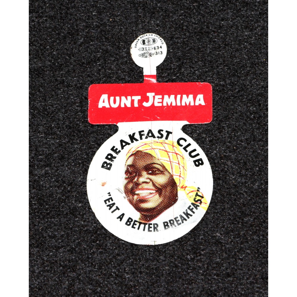 Aunt Jemima 1950s Breakfast Club Pocket Pin 1950's