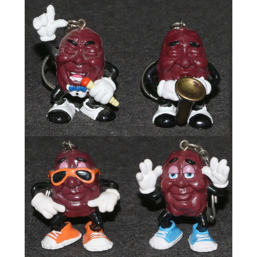 Advertising Figure 1987 California Raisins Keychain Set