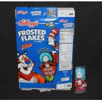 Cereal Box 2003 Kellogg's Frosted Flakes Dr Seuss Thing 1 Cat in the Hat +Doll