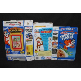 Cereal Box 1989 1995 1996 Kellogg's Frosted Flakes x3 Lot Bowling Hologram 90th