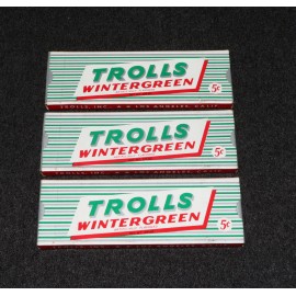 Gum Trolls Vintage 1960'S 5 Cents Wintergreen x3 Packs NOS