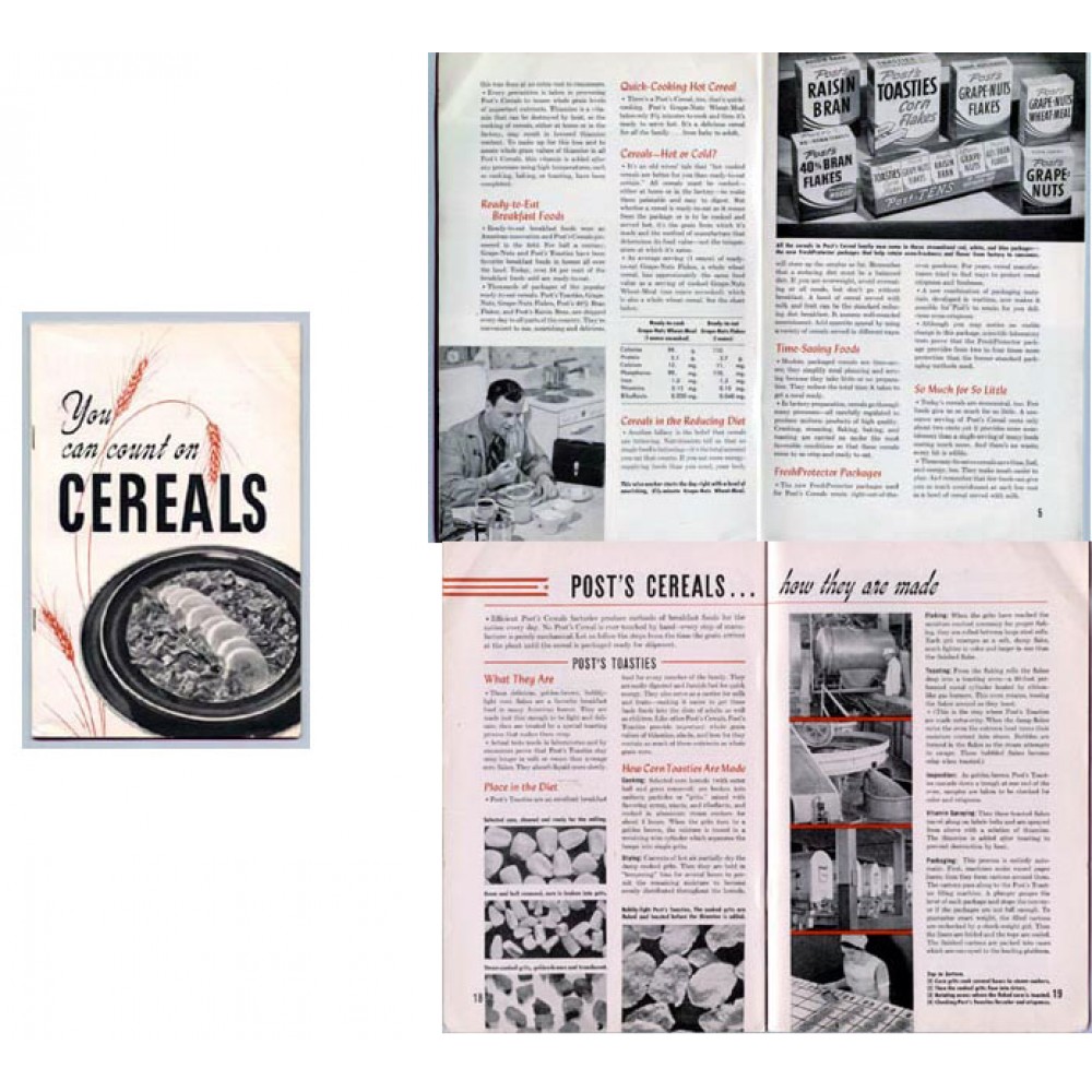 General Foods Post 1948 Cereal Book Booklet Recipes How To A