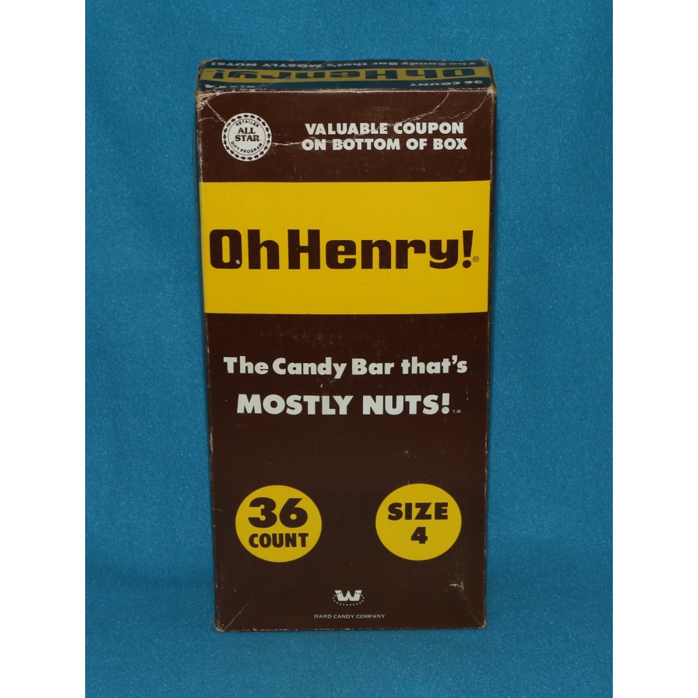 Candy Bar Oh Henry Williamson Company 1960's Box Store Display 36 Ct