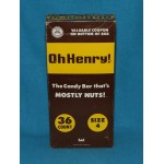 Candy Bar Oh Henry Williamson Company 1960's Box Store Display 36 Ct