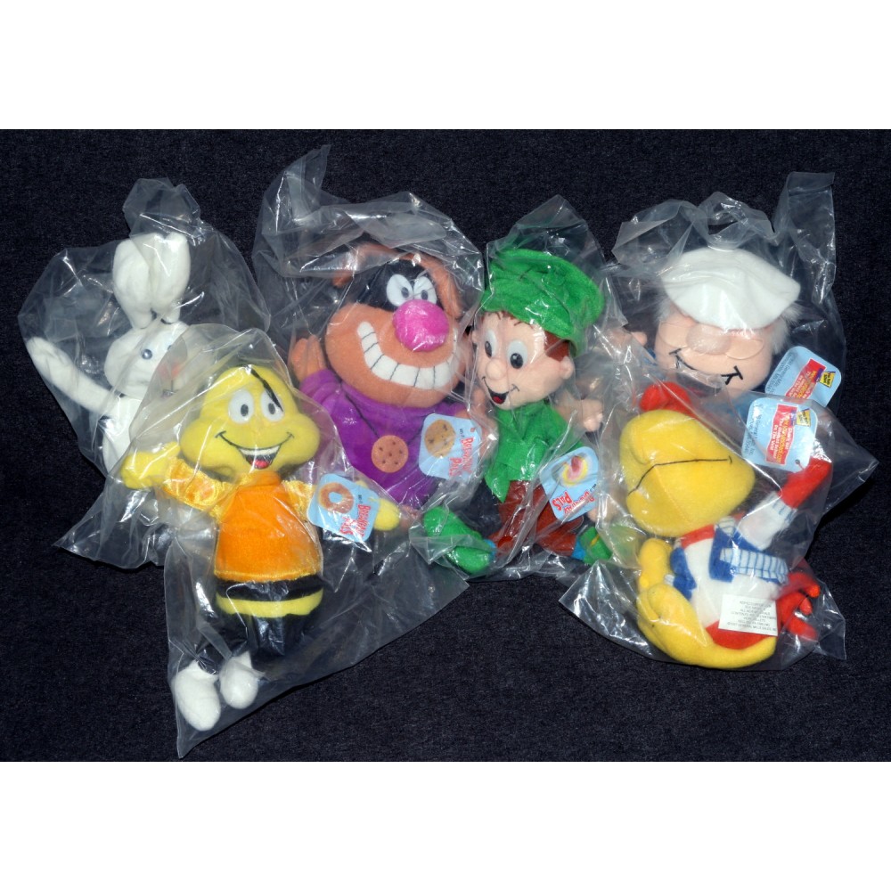 Cereal Premium 1998 Breakfast Pals General Mills x6 Plush Lucky Charms Trix