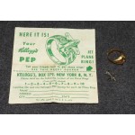 Cereal Premium 1948 Kellogg's Pep Jet Plane Ring + Instructions