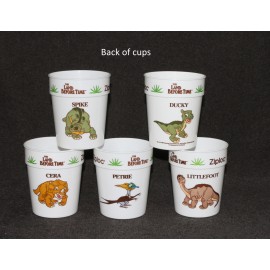 Land Before Time Drinking Cups 1988 Tumblers Original Shipping Box MIB