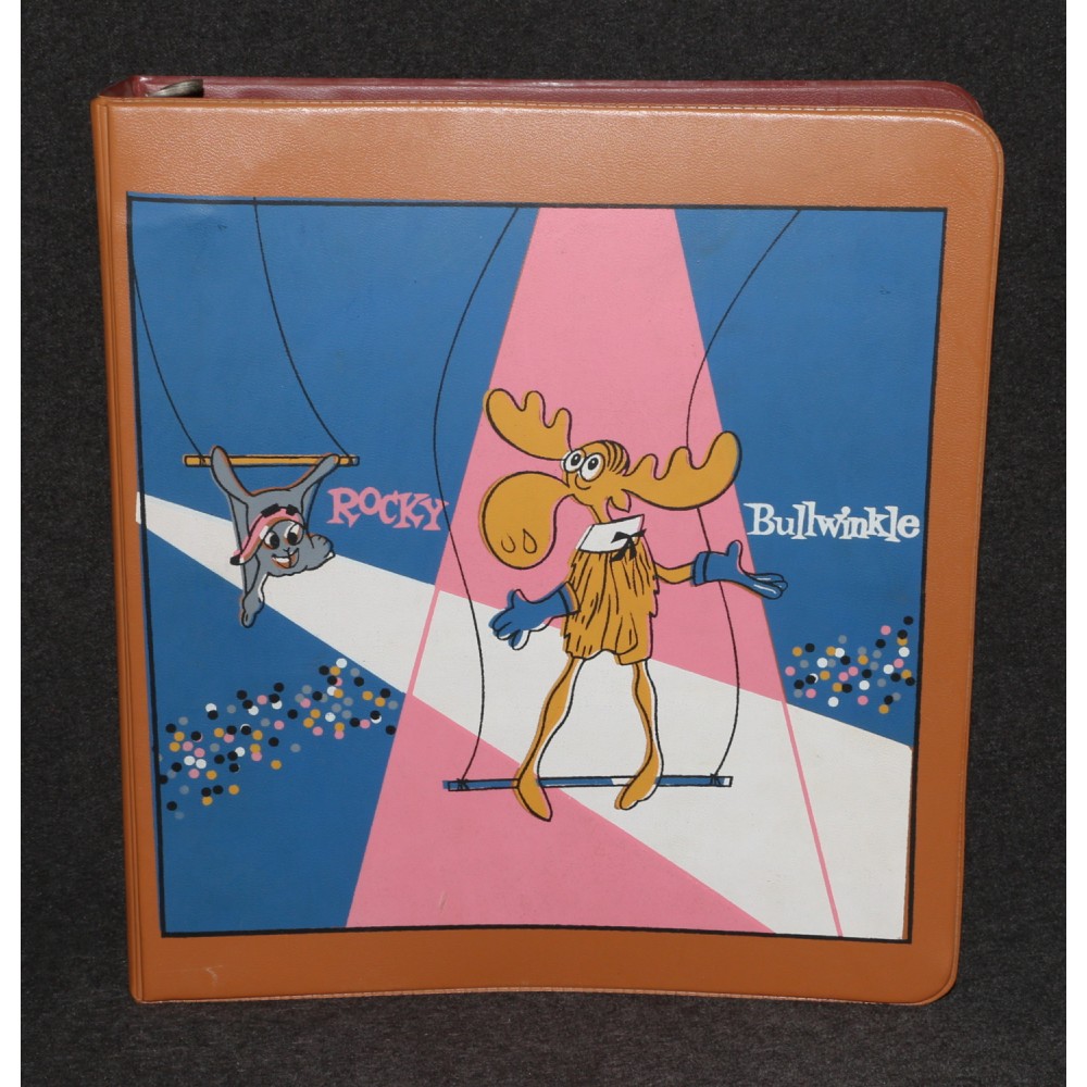 Rocky Bullwinkle 3 Ring Binder Jay Ward 1960's