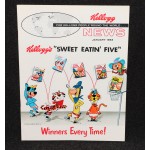 Hanna-Barbera Kellogg News Sweet Eatin' Five Huck Tony Quick Draw Snaggle 1963