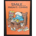 Smurf Poster 1981 Wallace Berrie Peyo #7606 Smile..Friday's Coming