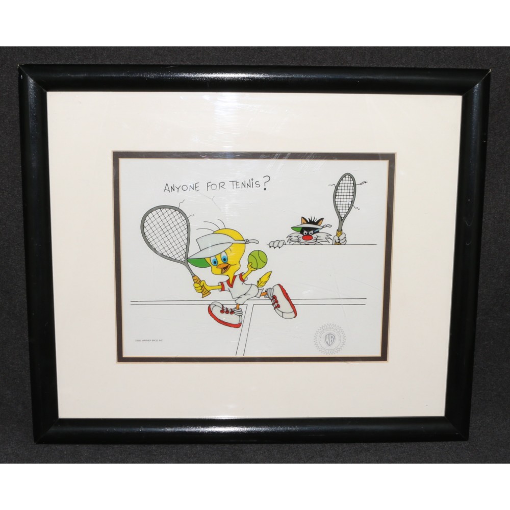 Warner Bros Animation Sericel Cel Tweety Sylvester 1992 Anyone For Tennis