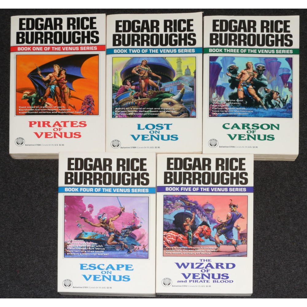 Edgar Rice Burroughs Ballantine 1991 Venus Series 1st Edition x5 Set