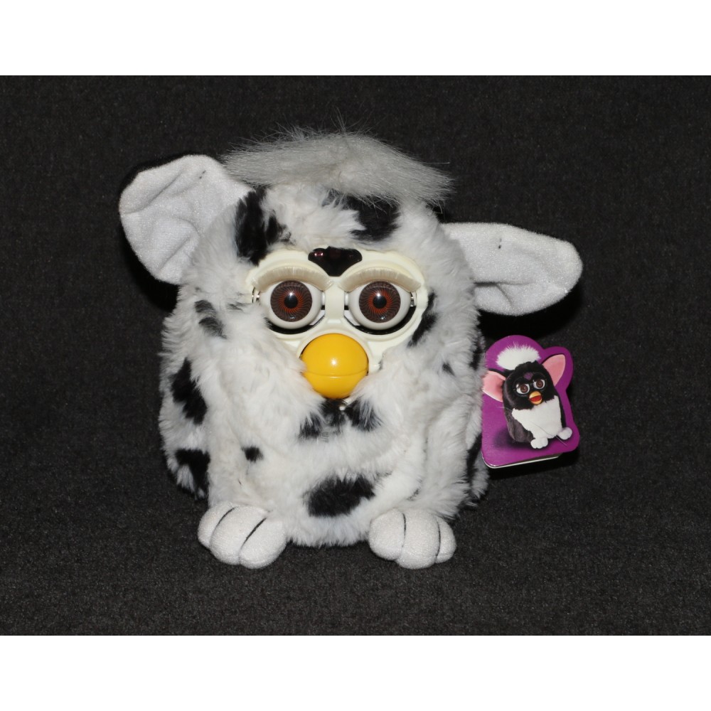 Furby Babies 1998 70 800 White Black Spots Tail Red Eyes