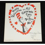 Dr. Seuss 1955 Cat in The Hat Valentine Colorado Cats Signed Facimile?