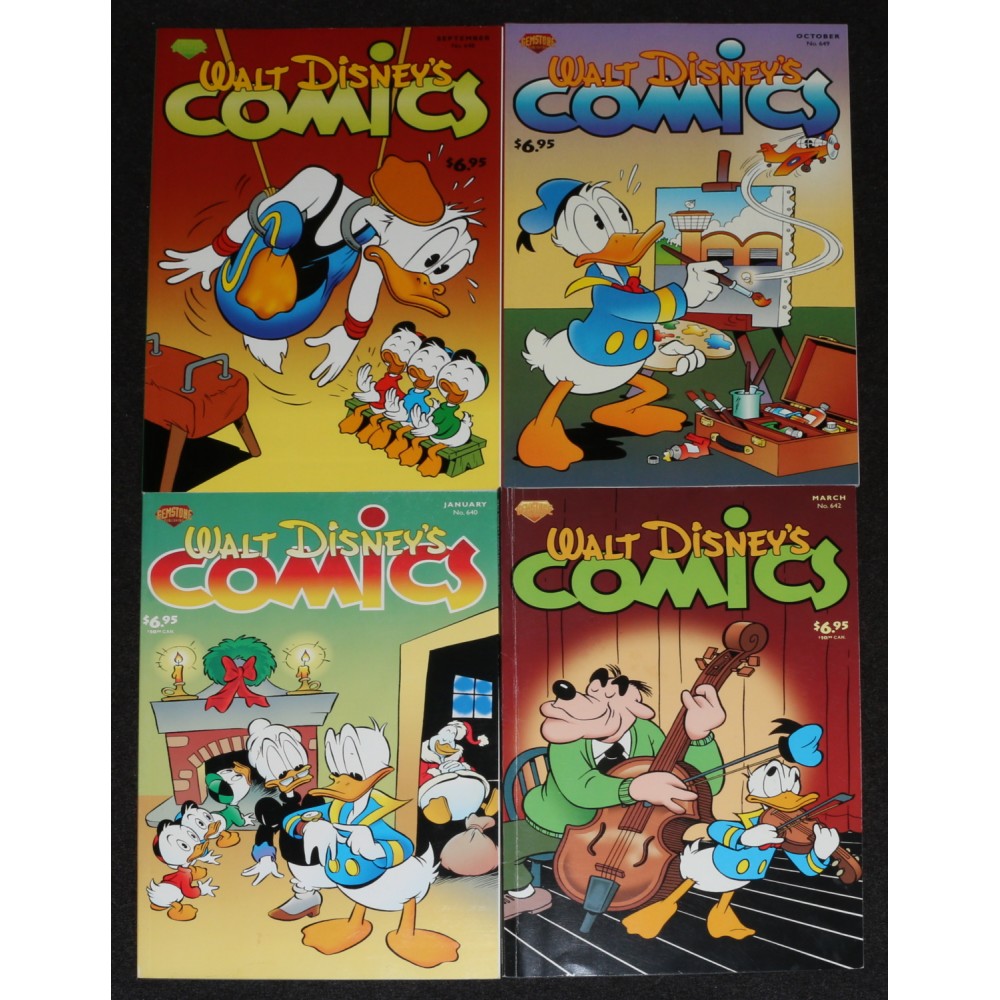 Disney Gemstone Walt Disney Comics Double Size Issues Lot x4 640 642 648 649