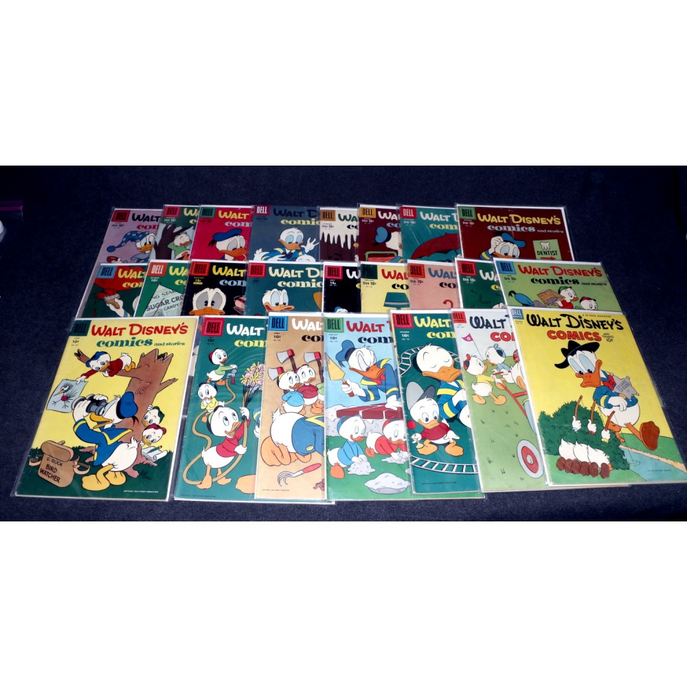 Dell Walt Disney Comics and Stories Run  x24 1950s Donald Duck & Family