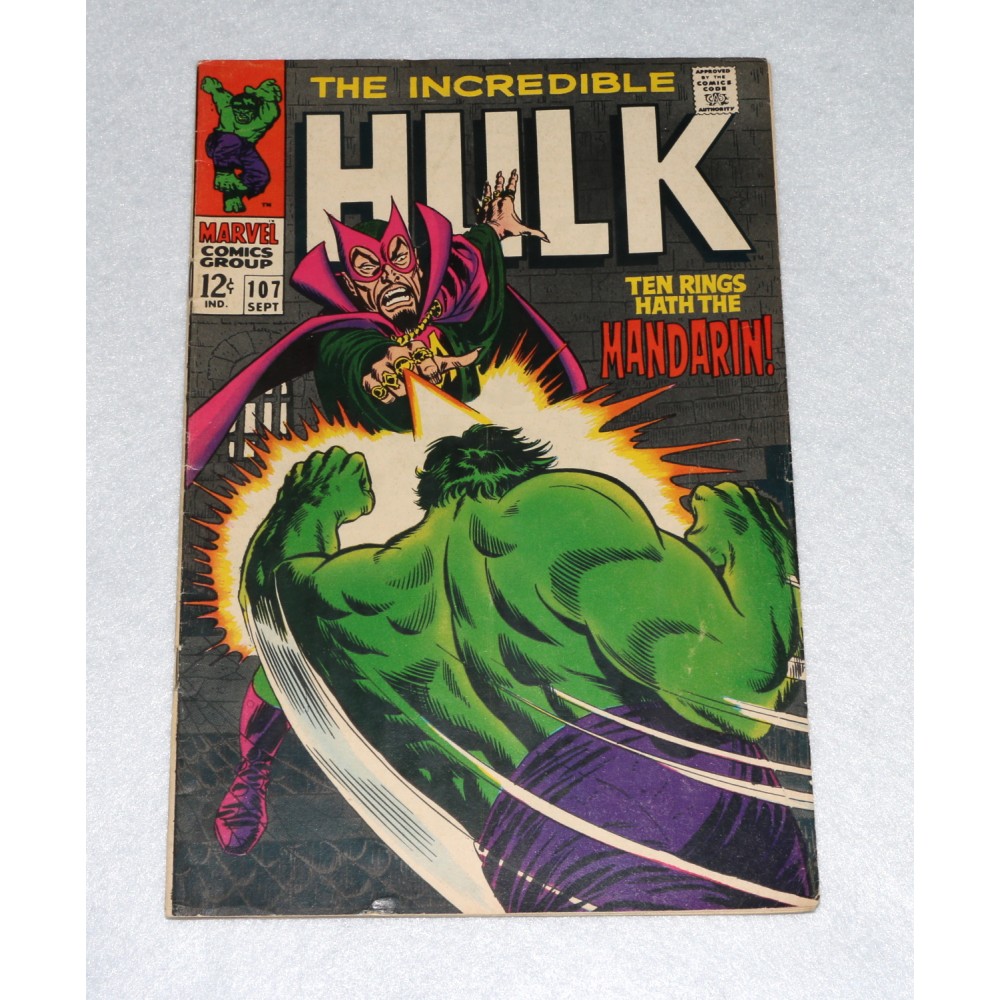 Marvel Comics Incredible Hulk #107 1968 Mandarin