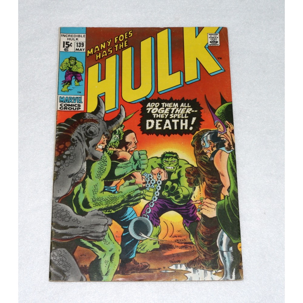 Marvel Comics Incredible Hulk #139 1971 Leader Rhino