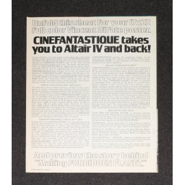 Forbidden Planet Promo Poster Promotional Di Fate 1978 Cinefantastique