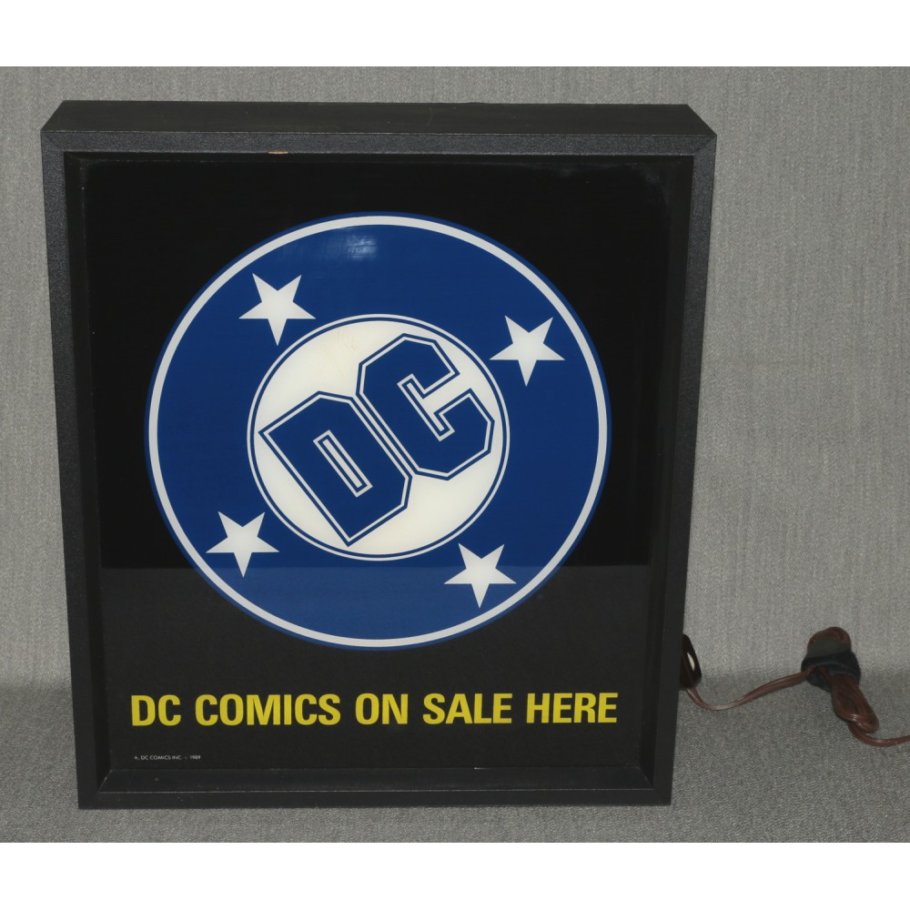 Comic Shop 1989 Dealer Store Display DC Comics Lighted Sign