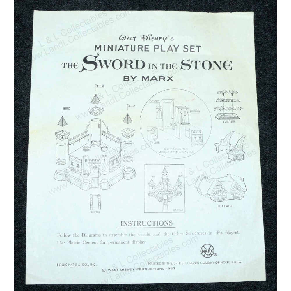 Disney Disneykins Sword in the Stone Play Set Instructions Original