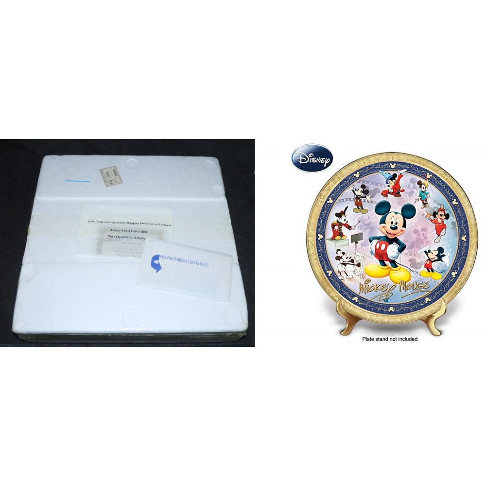 Disney 2014 Bradford Exchange Plate Timeless Treasures Mickey Mouse 22K SEALED