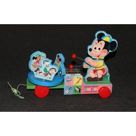 Mickey Mouse with Xylophone Marjay Jaymar Wooden Pull Toy Fisher Price MIB A