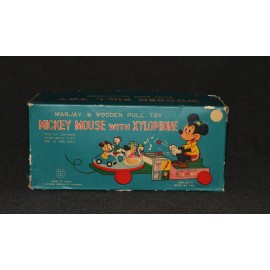 Mickey Mouse with Xylophone Marjay Jaymar Wooden Pull Toy Fisher Price MIB A