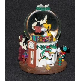 Disney 1997 Mickey Mouse Globe Christmas Deck the Halls Fab 5 Donald Pluto