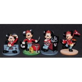 Disney Hamilton Collection Mickey Mouse Race Fan-Atic x4 Figurine Set Nascar