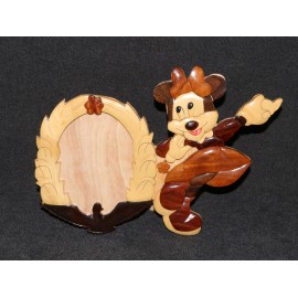 Disney Mickey & Minnie Mouse Intarsia Wood Artwork Decoration Set