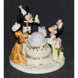 Disney 2003 Lenox Happy 75th Birthday Party Mickey Votive Minnie Mouse Figurine