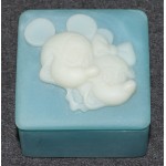 Mickey Mouse Minnie Mouse Carved Soap Stone Cameo Style Blue Trinket Box