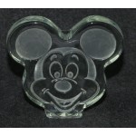 Disney Mickey Mouse Crystal Glass Paperweight Face