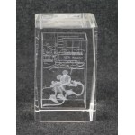 Disney Mickey Mouse 3D Laser Etched Crystal Glass Block Paperweight Minnie Hose