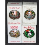 Disney 1980's Schmid Mickey Mouse & Friends Glass Ornaments