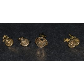 Disney Gold Golden Metal Miniature Set x6 King Mickey Mouse Minnie Donald