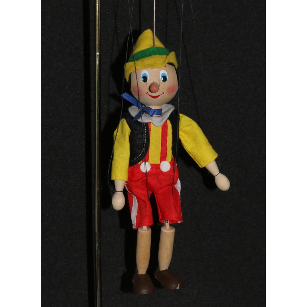 Pinocchio Puppet Masek Marionette Wood Clothes Painted Face Straight Hair