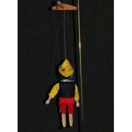 Pinocchio Puppet Masek Marionette Wood Clothes Painted Face Straight Hair