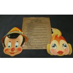 Disney 1939 Pinocchio Gillette Razor Blades Masks Set of 2 Premium Cleo