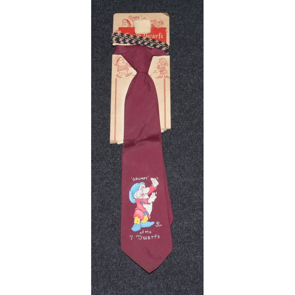 Disney Snow White 7 Dwarfs 1930s Grumpy Childs Tie On Card