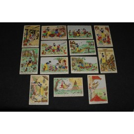 Disney Snow White & 7 Dwarfs 1938 French Story Postcards Set Complete